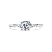 Brilliant Cut With Tapered Baguette Shoulders Engagement Ring