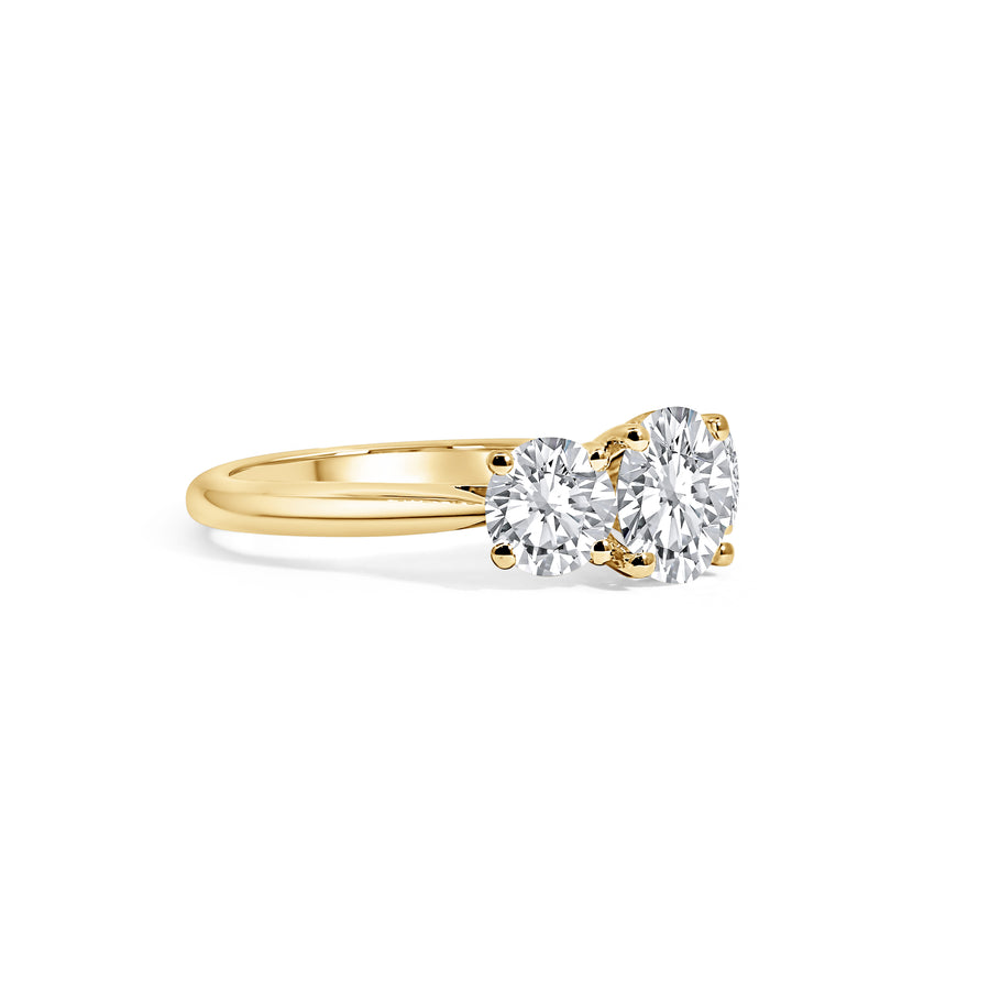 18ct Yellow Gold Round Trilogy Engagement Ring