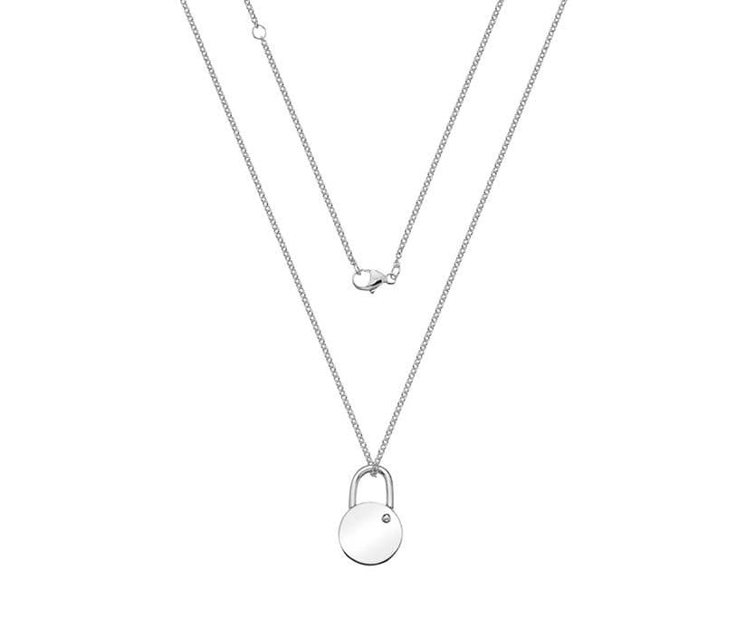 Silver Round Padlock Pendant