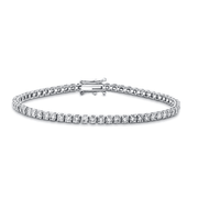 Skinny Lab Grown 18ct White Gold Tennis Bracelet 2.00ct
