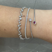 Skinny Lab Grown 18ct White Gold Tennis Bracelet 2.00ct