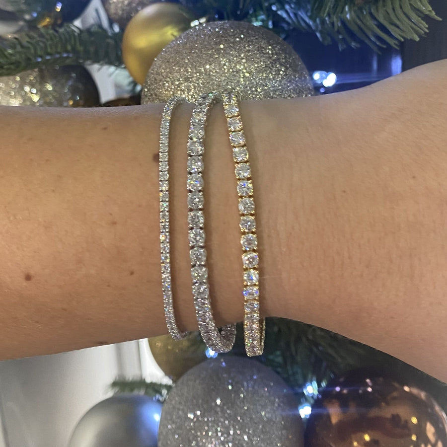 Skinny Lab Grown 18ct White Gold Tennis Bracelet 2.00ct