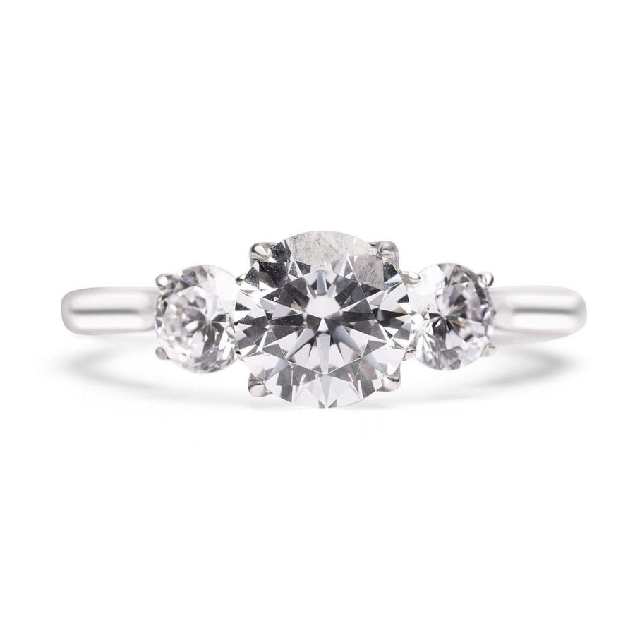 Trilogy Round Brilliant Cut Diamond Engagement Ring