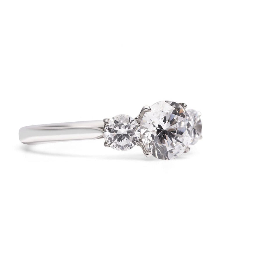 Trilogy Round Brilliant Cut Diamond Engagement Ring
