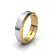 Unisex Yellow And White Gold Wedding Ring Set