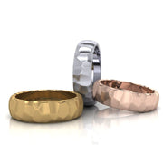 White Gold Hammered Wedding Ring