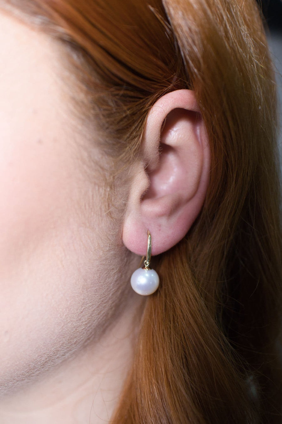 9ct White Gold Pearl Drop Earrings