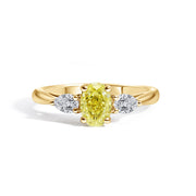 18ct Yellow Gold, Yellow Diamond Trilogy Ring