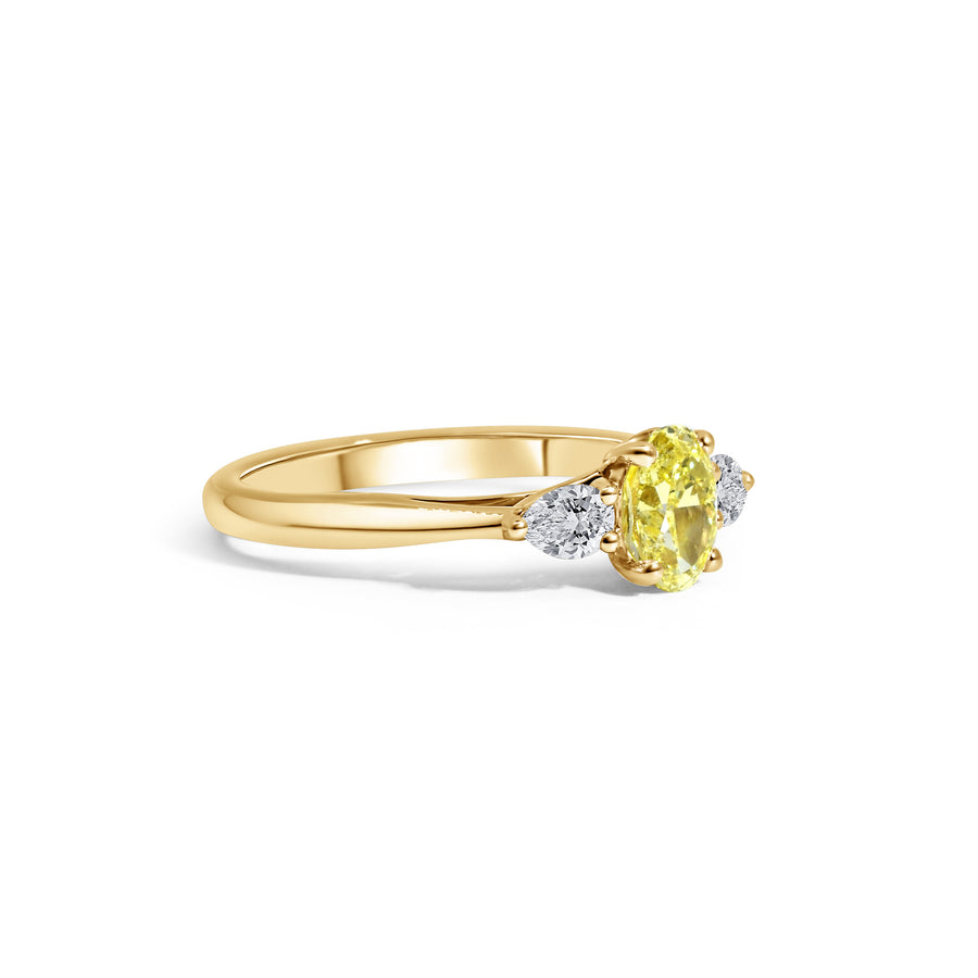 18ct Yellow Gold, Yellow Diamond Trilogy Ring