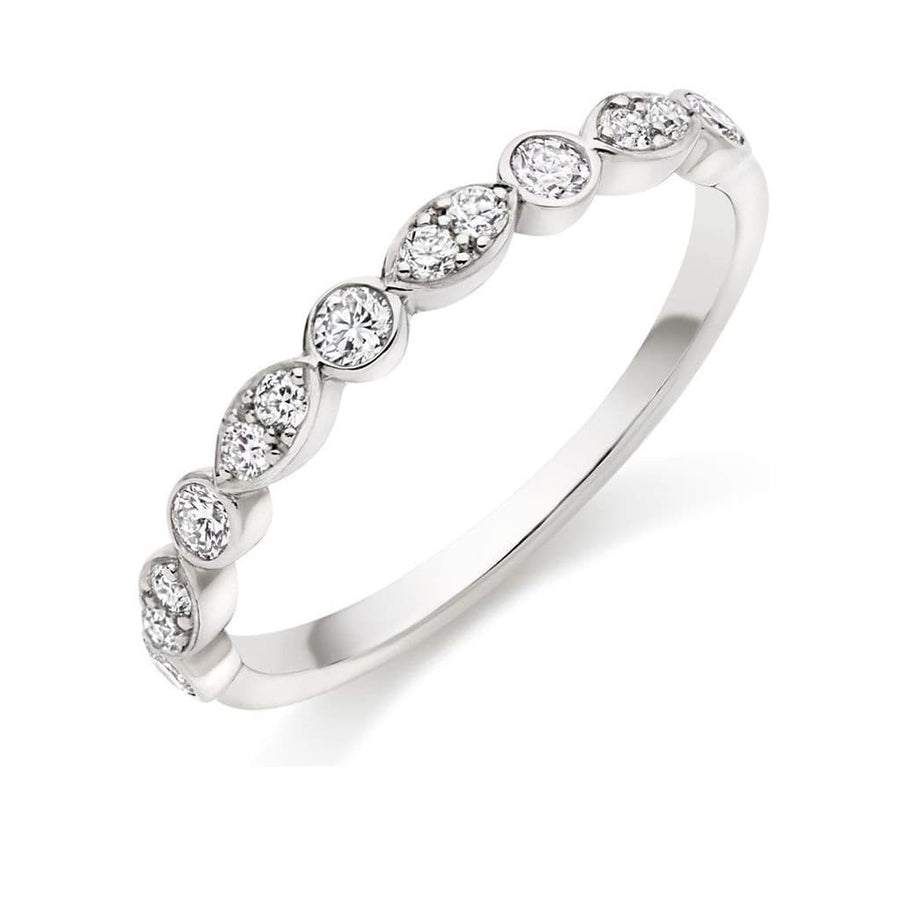 0.35cts Round Brilliant Cut And Marquise Shaped  Half Eternity Ring