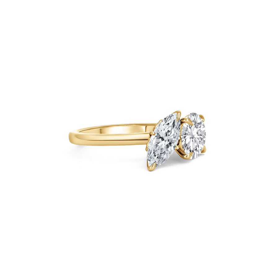 18ct Yellow Gold Round Brilliant & Marquise Cut 'Toi Et Moi' Engagement Ring