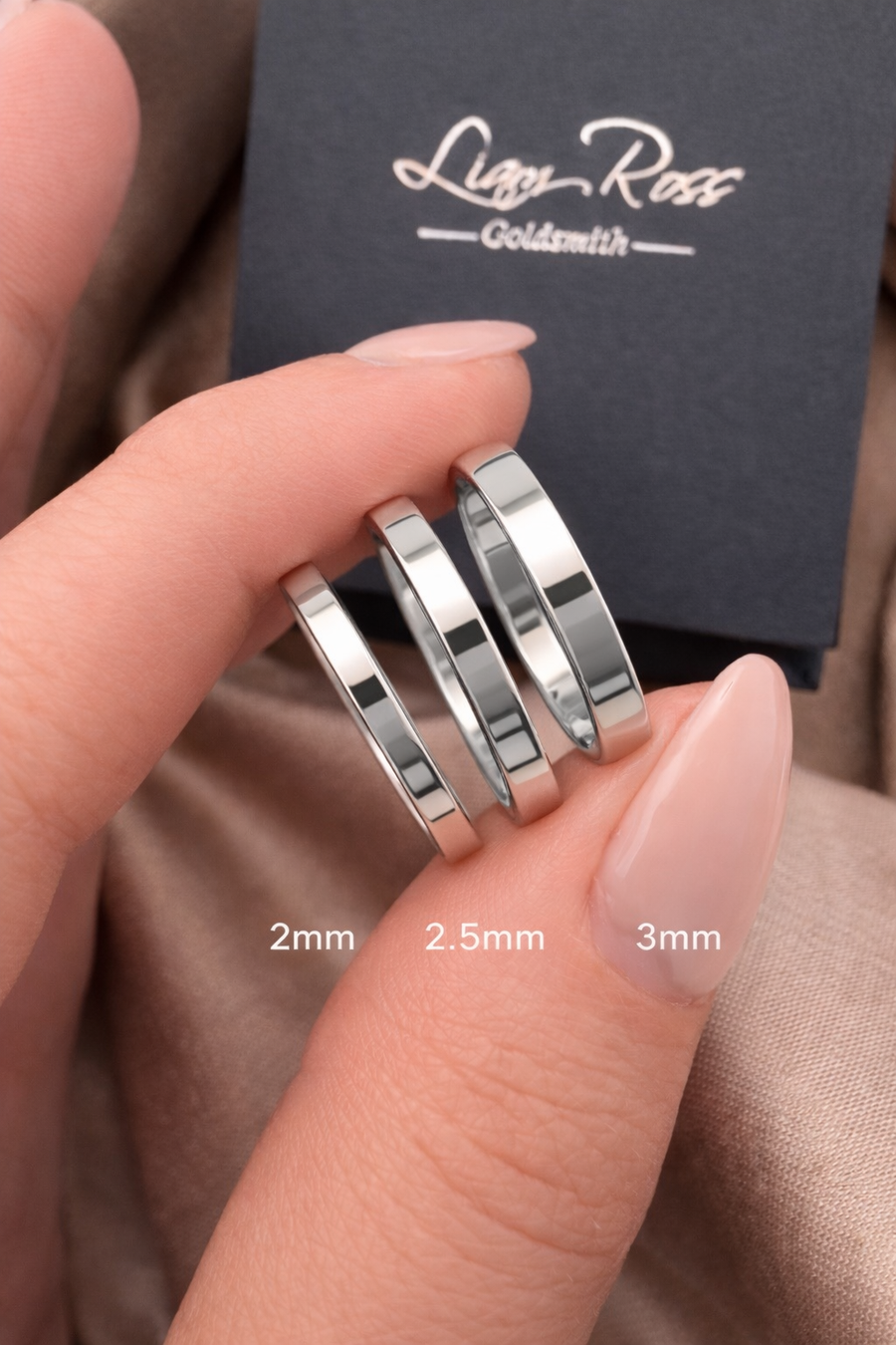 3mm Flat Court Shaped Wedding Ring