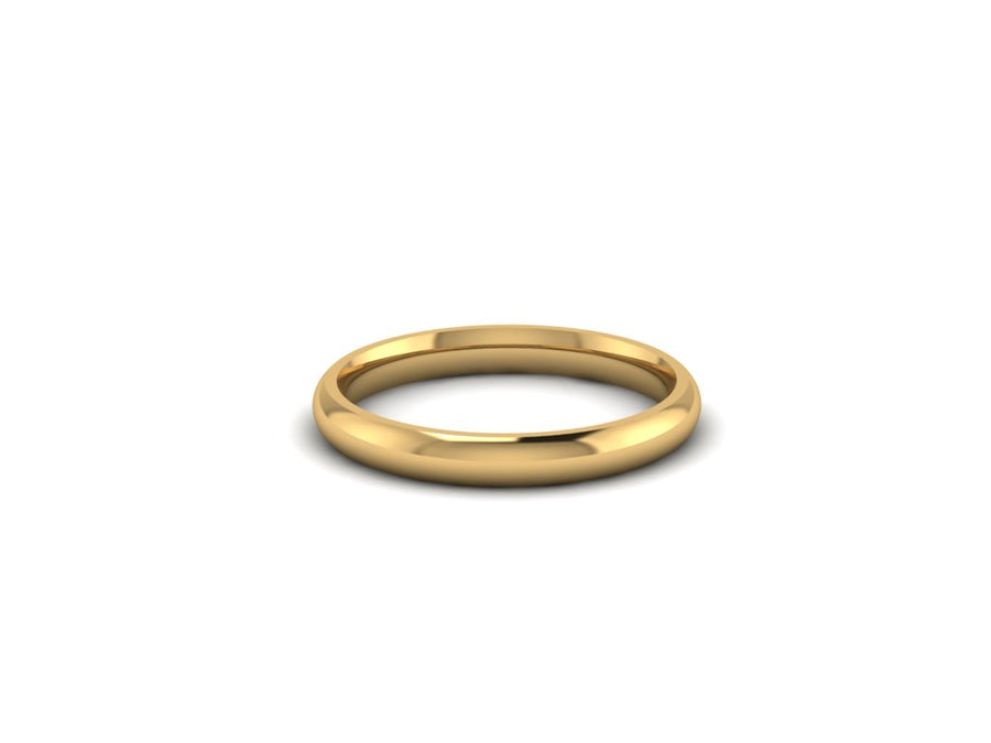 Ladies Yellow Gold 2.5mm Court Shaped Wedding Ring