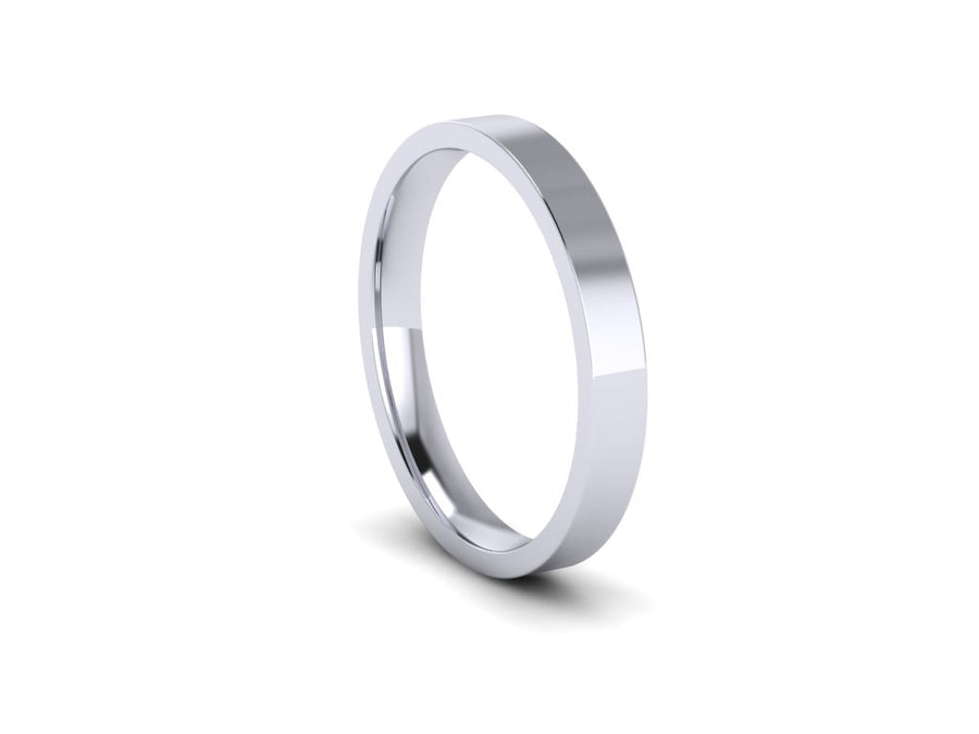 Ladies 2mm Flat Court Shaped wedding Ring