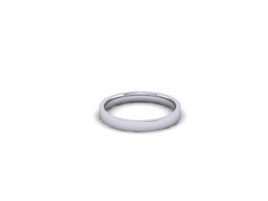 Ladies 2mm Flat Court Shaped wedding Ring