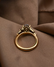 Lab Grown Diamond Oval &amp; Petal Cluster Engagement Ring