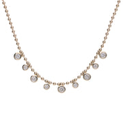 9ct Yellow Gold Lab Grown Diamond Multi Stone Necklace.