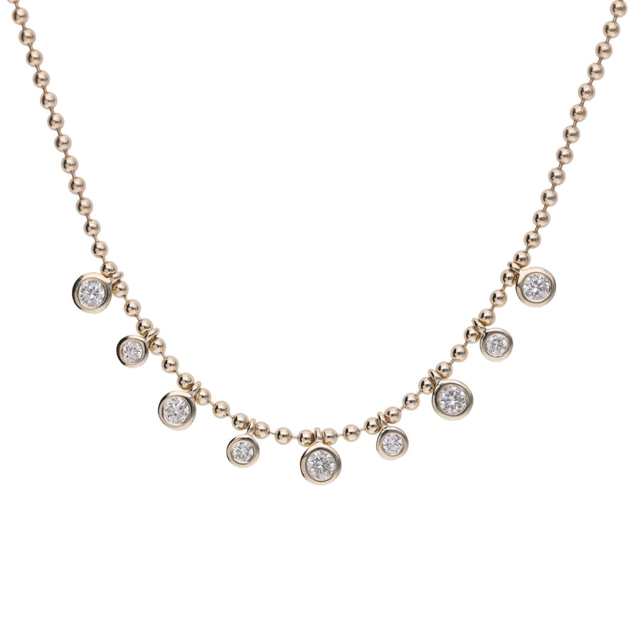 9ct Yellow Gold Lab Grown Diamond Multi Stone Necklace.