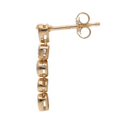 9ct Yellow Gold and Lb Grown Diamond Drop Earrings