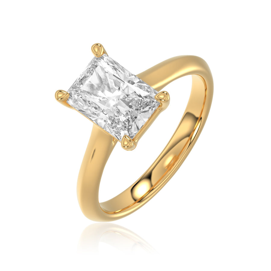 2.00ct Radiant Cut Lab Grown Diamond Solitaire Ring.