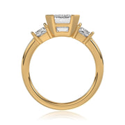 Lab Grown Diamond Criss Cut and Trapezoid Trilogy Ring