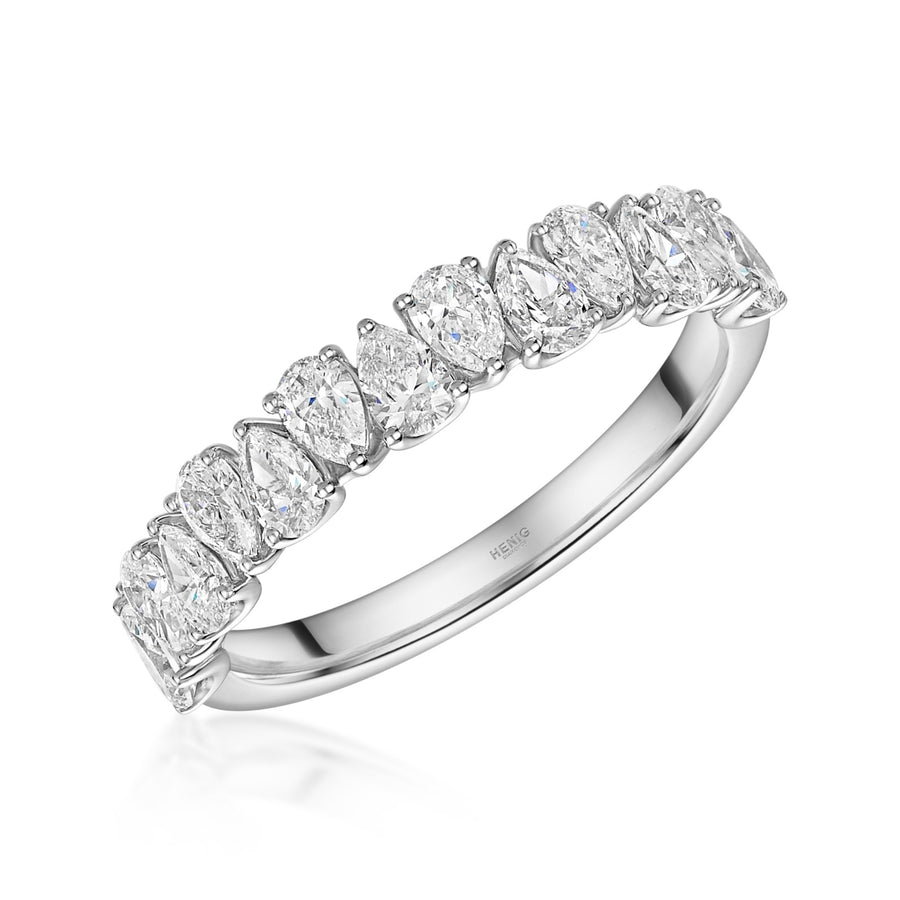 Platinum Lab Grown Diamond Pear Eternity Ring