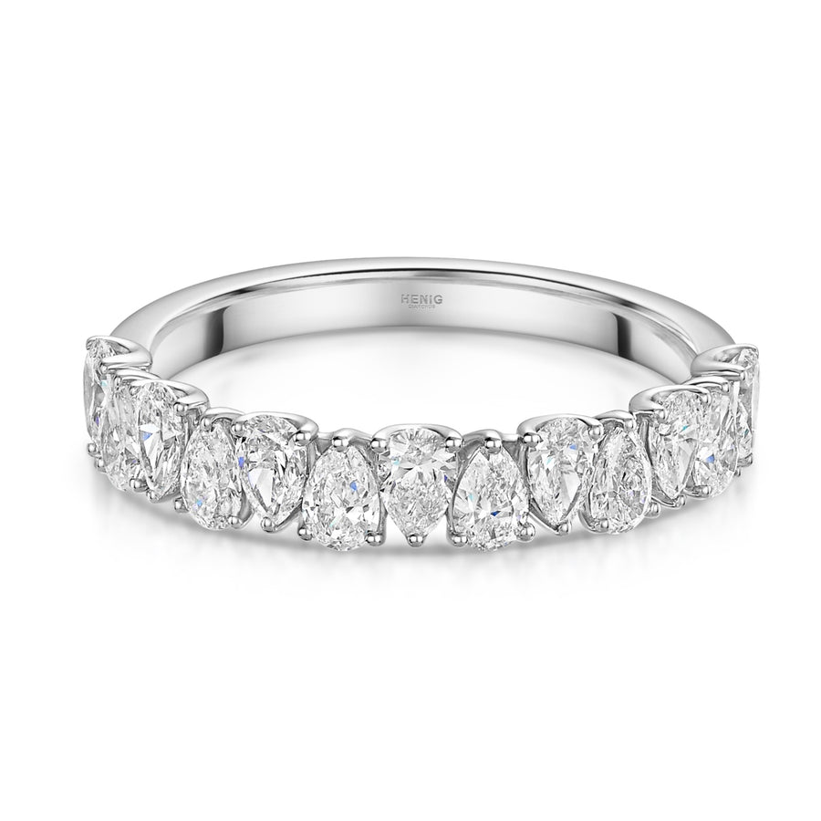 Platinum Lab Grown Diamond Pear Eternity Ring