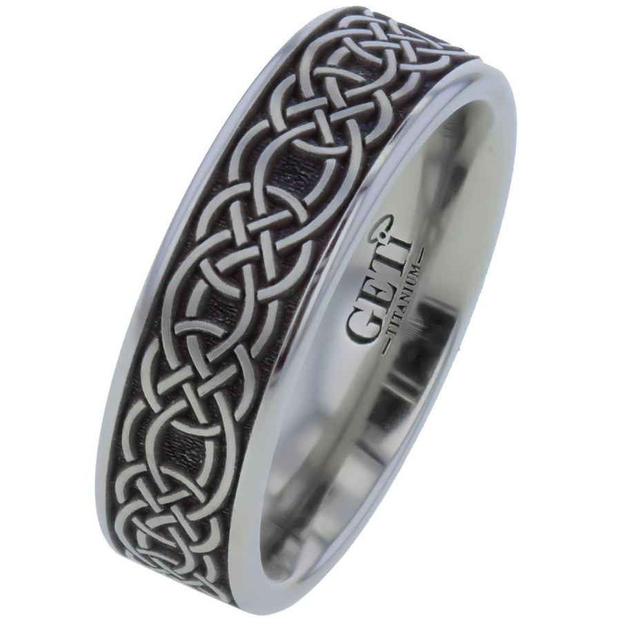 Titanium celtic flat ring