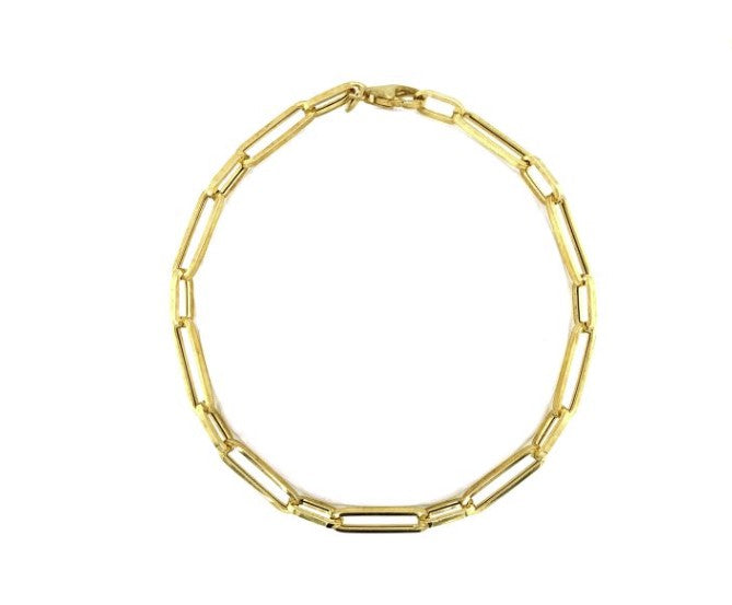 9ct Yellow Gold Long Oval Link Bracelet