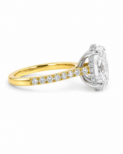 Two Tone Lab Grown 2.50ct Oval Diamond Engagement Ring