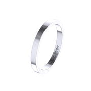 Skinny Ladies Flat Edge Platinum Or White Gold Wedding Ring