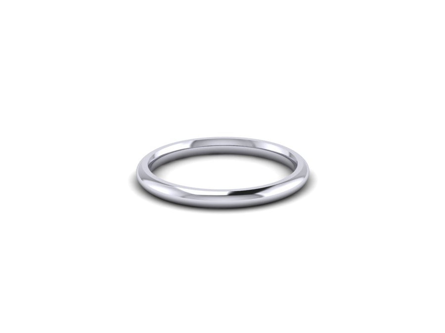 Ladies  2mm Court Shaped Wedding Ring