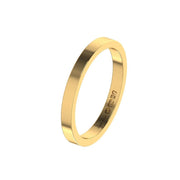 Skinny Ladies Flat Edge Yellow Gold Wedding Ring