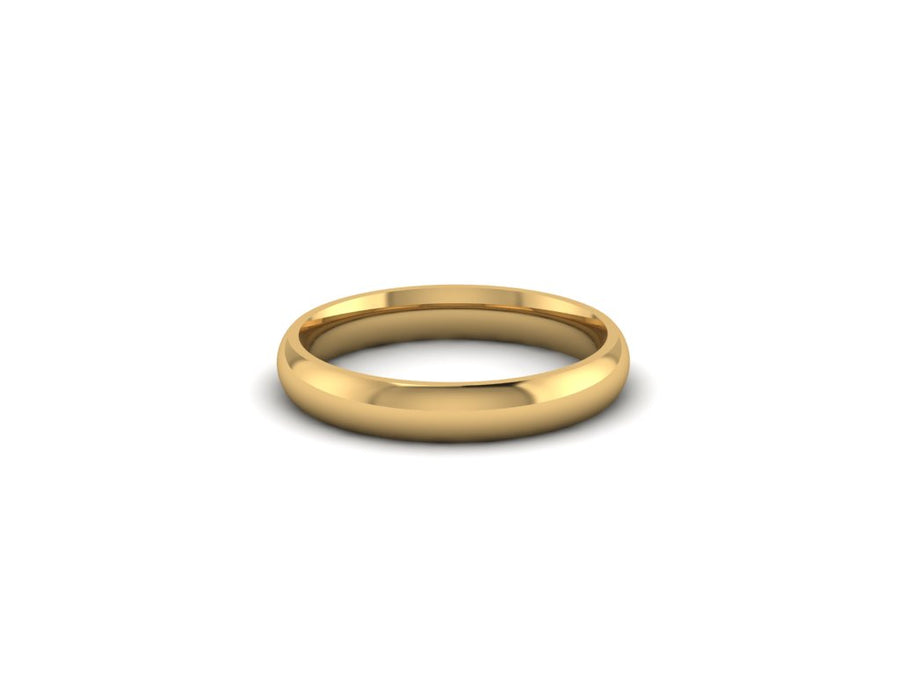 Ladies  yellow Gold 3mm Court Shaped Wedding Ring