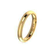 Classic Ladies Court Edge Yellow Gold Wedding Ring