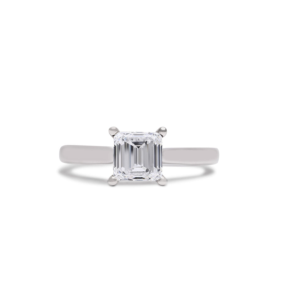 Asscher Cut Solitaire Engagement Ring (Made To Order)