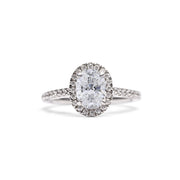 Oval Diamond Halo Engagement Ring