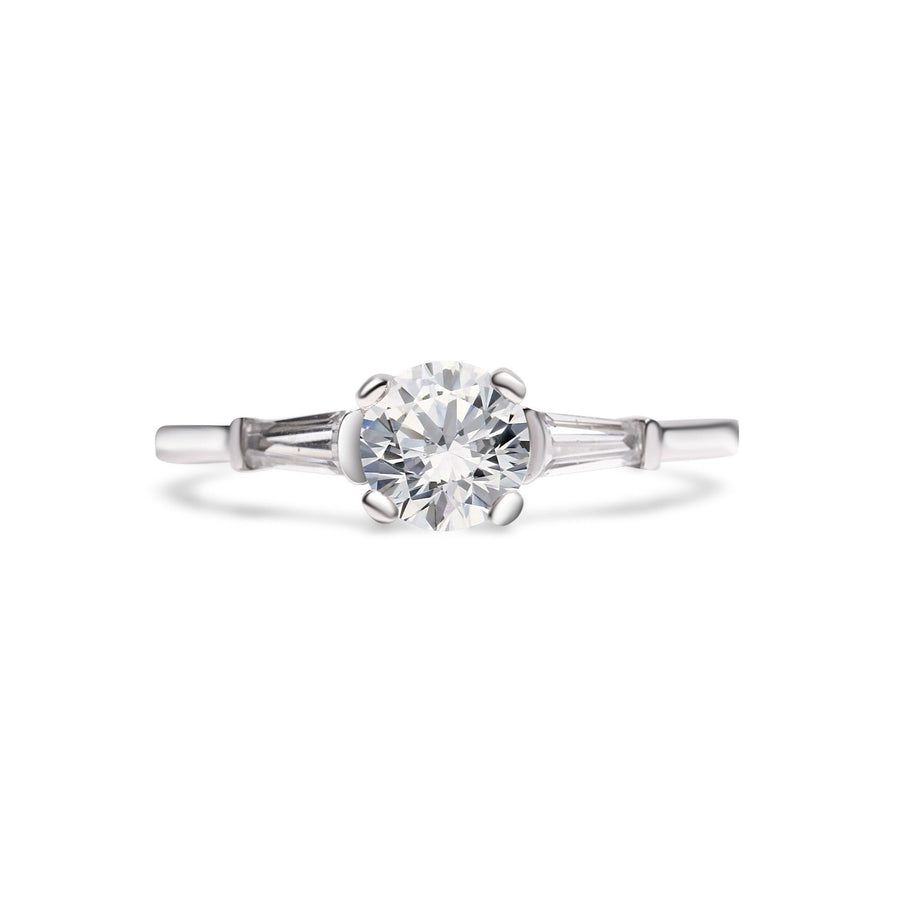 Brilliant Cut With Tapered Baguette Shoulders Engagement Ring