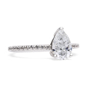 Pear Diamond Solitaire With Diamond Shoulders