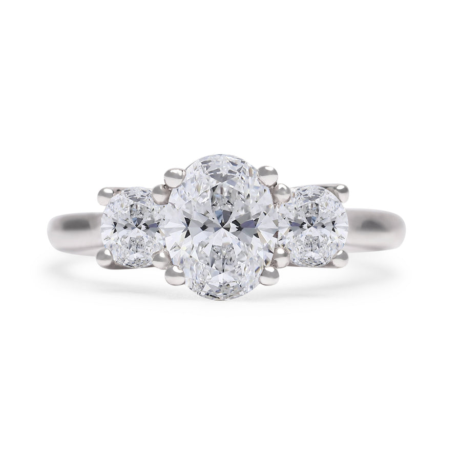 Oval Trilogy Engagement Ring