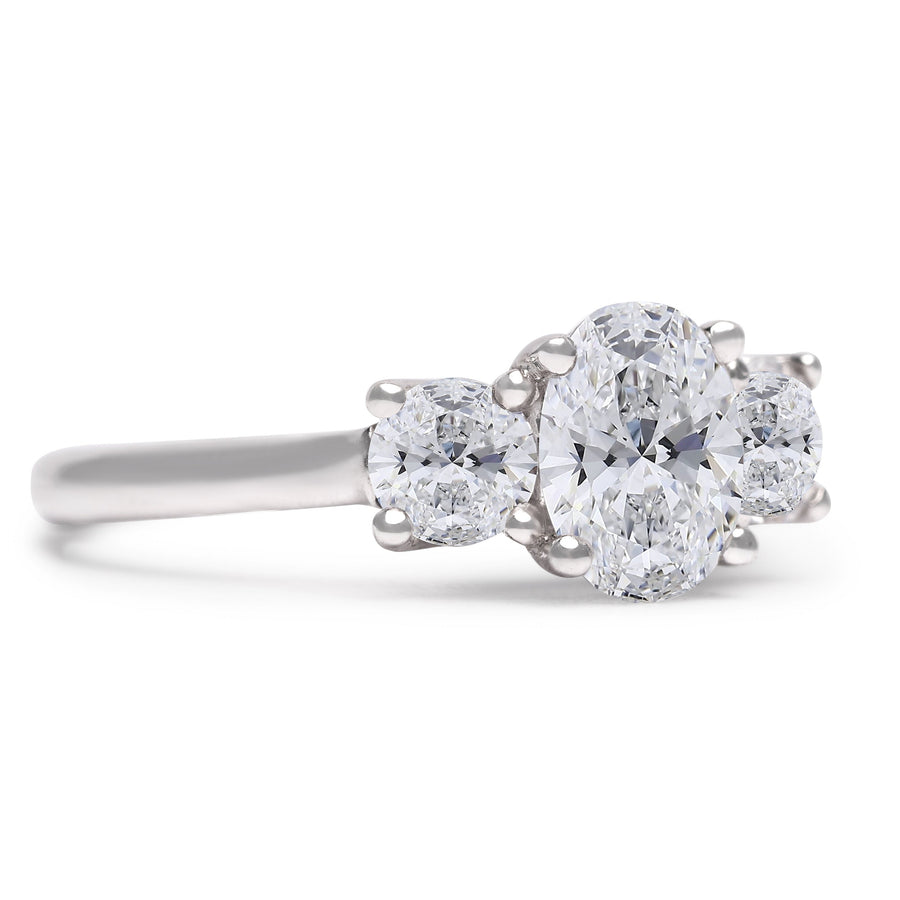 Oval Trilogy Engagement Ring