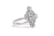 Marquise Diamond With Baguette And Round Halo Engagement Ring