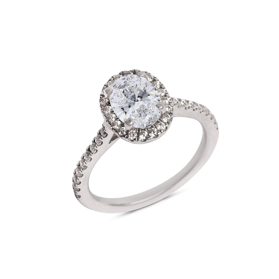 Oval Diamond Halo Engagement Ring