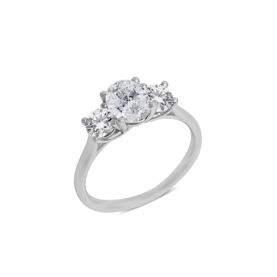 Oval Trilogy Engagement Ring