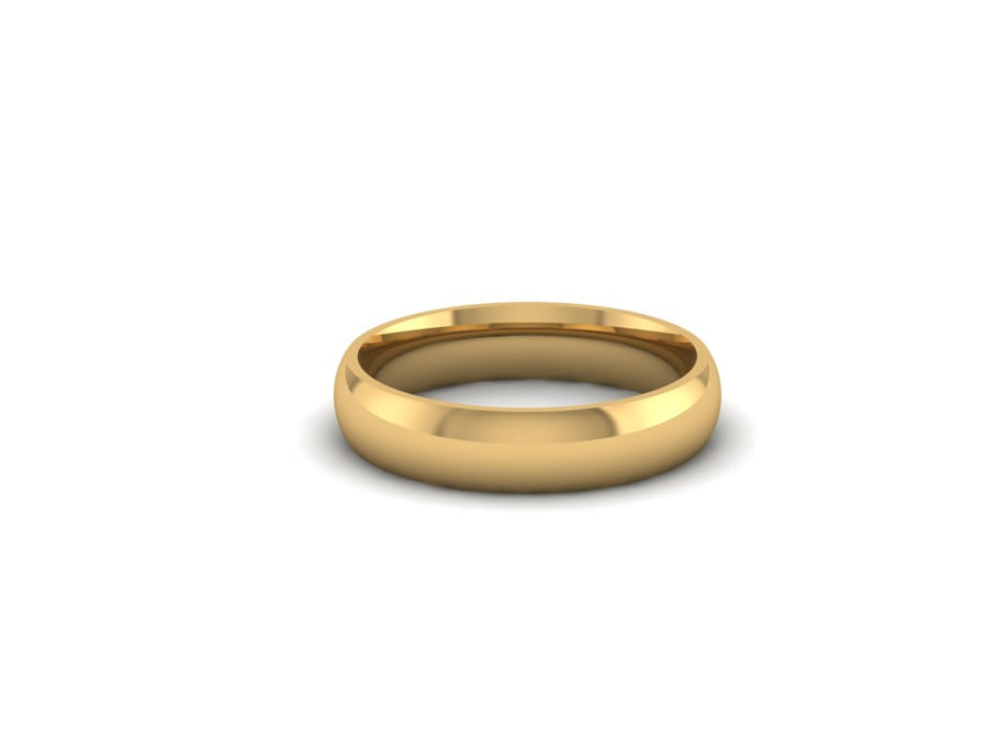 Yellow Gold 4mm Court Shaped Wedding Ring