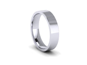 Unisex 4mm Flat Court Shaped Wedding Ring