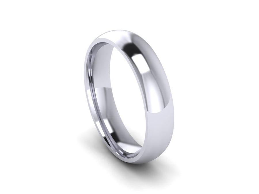 Unisex 4mm Court Shaped Wedding Ring