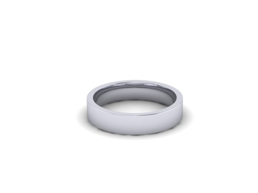 5mm Flat Court Shaped Wedding Ring