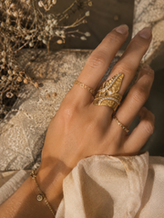 Native Flora Scottish Bracken Statement Gold Wrap Ring