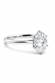 Platinum 1.50ct Lab Grown Oval Diamond 6 Claw Engagament Ring